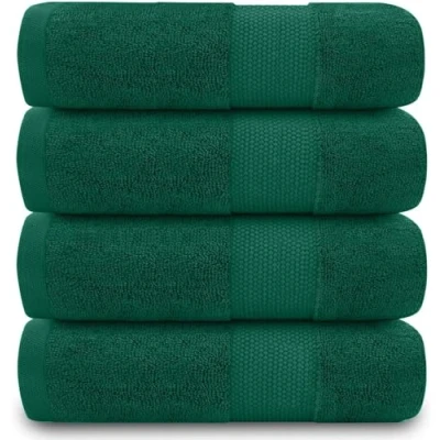 Imagen de GC GAVENO CAVAILIA Juego de 4 Toallas Mano para baño, 700 g/m², algodón Egipcio, Calidad Hotel, Lavables a máquina, Verde, 50 x 85 cm