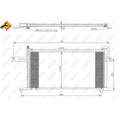 Imagen de NRF EASY FIT 35315 Condensador con junta anular 15,5 10,1 Aluminio 554 NISSAN: MICRA 2