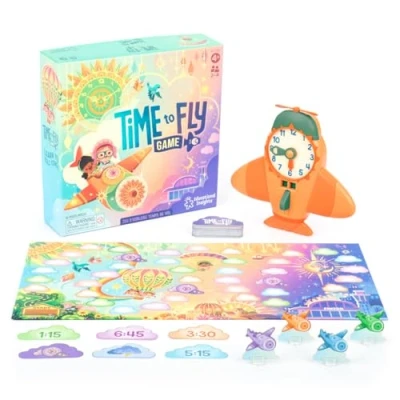 Imagen de Educational Insights 1739 Learning Resources, Tiempo Vuela, Juguetes niñas de 4 años, Juego Reloj para Decir la Hora, 2 Jugadores, 62 Piezas, Multicolor