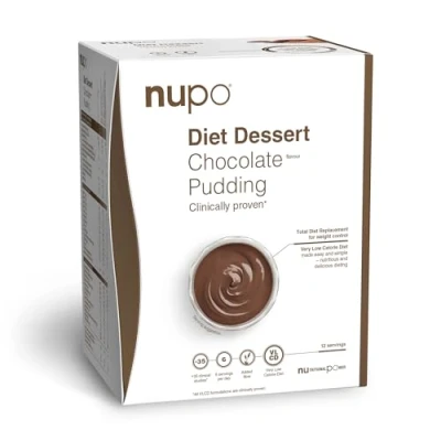 Imagen de NUPO Diet Dessert Pudín de chocolate Comida Dietética Premium para el Control Peso I Sustituto Completo la 12 Raciones Sin Gluten, OMG