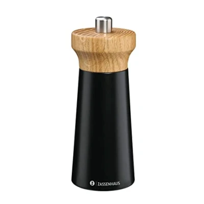 Imagen de Zassenhaus WESTERLAND Molinillo de pimienta (madera haya, cabezal madera roble, con mecanismo molienda cerámica alto rendimiento, 14 cm, diámetro 5,4 cm)