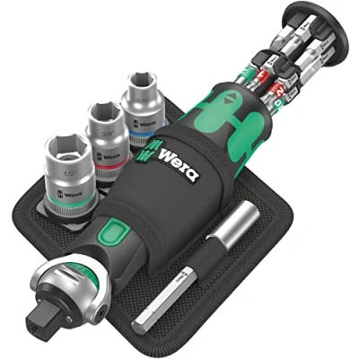Imagen de Wera 05004283001 Juego 8009 Zyklop Pocket Set Imperial 2, de carracas, 18 piezas, Negro verde