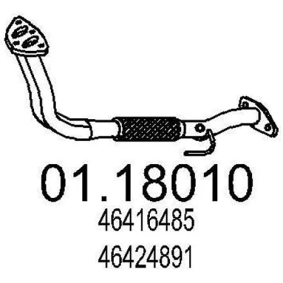 Imagen de MTS 01.18010 Tubo de escape 780 delante para silenciador intermedio FIAT: Punto I Hatchback, Cabrio