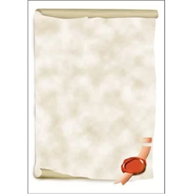 Imagen de SIGEL DP521 Papel de cartas, 21 x 29,7 cm, 185g/m², Pergamino, gris y rojo, 12 hojas