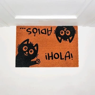 Imagen de Felpudo Gato Hola y Adios