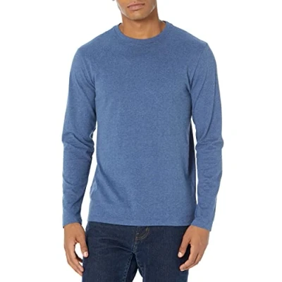 Imagen de Amazon Essentials Camiseta de Manga Larga Ajuste Normal Hombre, Azul Mezcla, M