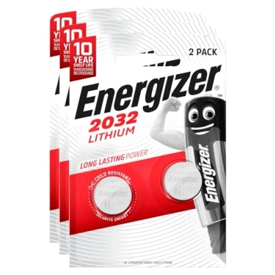 Imagen de Energizer Lithium pilas CR2032, botón de 3 V, litio, larga duración, máximo rendimiento para pequeños dispositivos, relojes, mandos a distancia y termómetros blísteres 2