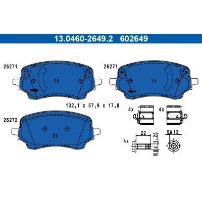 Imagen de ATE 13.0460 2649.2 Juego de pastillas freno FORD: Puma SUV
