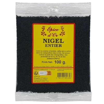 Imagen de Semillas de Nigelle 100 g Especia oro, 100% natural, sin aditivos, aroma artificial, conservantes