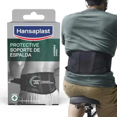 Imagen de Hansaplast soporte protector de espalda (1 ud), lumbar para y columna con ajuste dinámico la presión, faja lumbago, protrusiones, ciática hernia discal