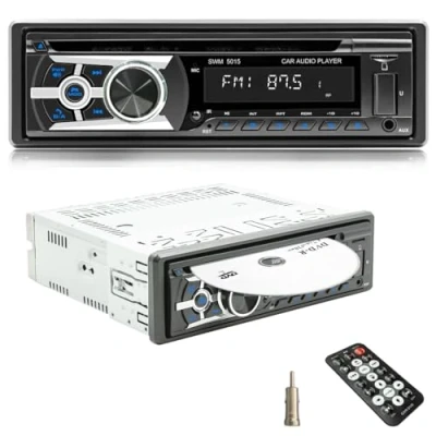 Imagen de iFreGo Radio de coche con CD Bluetooth manos libres, 1 Din Autoradio USB/TF/MP3 Player/AUX in,FM/AM Auto Radio,RDS,RCA, función búsqueda automática, 60 W * 4, carga rápida
