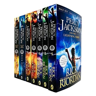 Imagen de Percy Jackson Collection Lot de 7 livres (Voleur foudre, mer monstres, malédiction des titans, bataille du labyrinthe, dernier olympien, héros grecs, dieux grecs)
