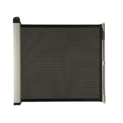 Imagen de Lascal KiddyGuard Avant Barrera infantil elegante y discreta para escalera, red plegable carcasa de aluminio cepillado, valla protectora, hasta 120 cm ancho, negro