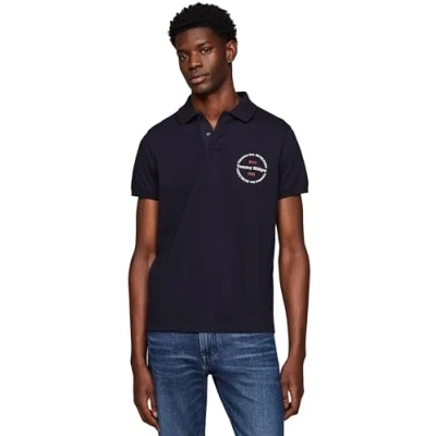 Imagen de Tommy Hilfiger Polo de Manga Corta para Hombre Regular Fit, Azul (Desert Sky), L