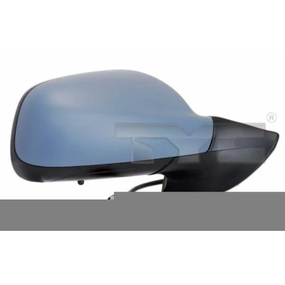 Imagen de espejo retrovisor Tyc 326 0092 izquierda imprimado calefactable, abatible eléctricamente, convexo, tintado en azul, para ajuste elect.