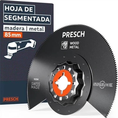 Imagen de Presch Cuchilla Multiherramienta Segmentadas Madera y Metal 85mm Accesorio Starlock para cambio sin herramientas Corte preciso con dientes bimetálicos