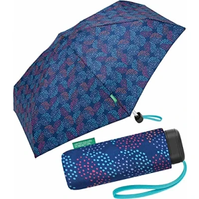 Imagen de Paraguas de bolsillo Benetton Ultra Mini Flat Dots, Pop Dots Bellwether Blue, 88 cm, Delgado