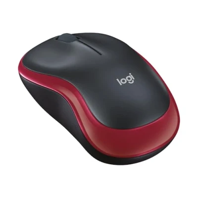 Imagen de Ratón inalámbrico Logitech M185, Nano receptor, 1000 ppp, Ambidiestro, 2.4GHz, 12 meses de pila, Windows Mac, Negro y Rojo