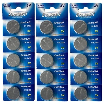 Imagen de Eunicell FBA Pilas de botón litio (15 unidades, 3 V, 540 mAh, blísteres 5 pilas)