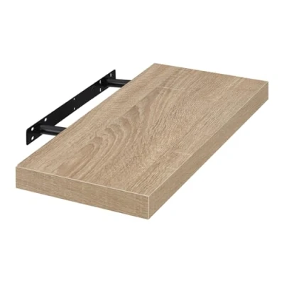 Imagen de EUGAD Estante Flotante de Pared Retro Estantería Madera Colgar Libro CD para Salon Dormitorio 50cm Roble 0115QJ