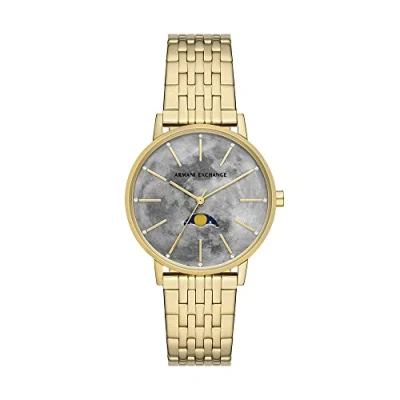 Imagen de Armani Exchange Reloj Mujer, Cuarzo/Movimiento múltiple, 36MM Caja de acero inoxidable dorado con correa acero, AX5586, Tono y grunge
