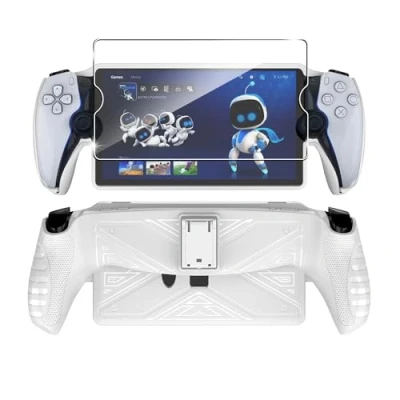 Imagen de FDHYFGDY Funda para Sony Playstation Portal/PS Portal/PS5, de TPU con Soporte, Protectora antigolpes y antiarañazos (Blanco)