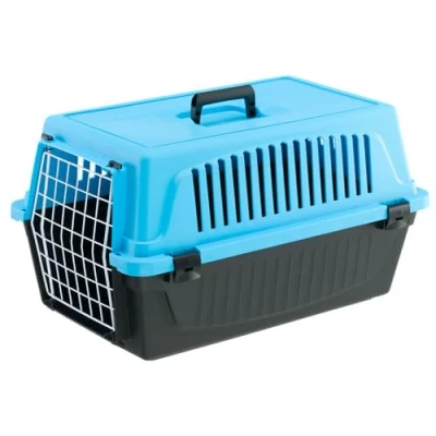 Imagen de Ferplast Transportín Gato, para Perro Pequeño y Gatos de hasta 8 Kg, Puerta Hierro Plastificado, Ranuras Ventilación, 37 x 58 h 32 cm, Mascotas Rígido Atlas 20 EL