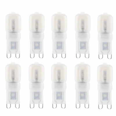 Imagen de Jiotouhu G9 LED blanco cálido 3000 K, bombilla LED, 3 W de repuesto, halógena 30 W, 300 lúmenes, ángulo 360 grados, sin parpadeo, no regulable, para lámpara araña decoración