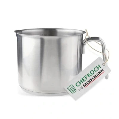Imagen de FACKELMANN Chefkoch Múnich olla para leche, 14 cm de diámetro, acero inoxidable, con función vertido, apta todo tipo fuegos (también inducción), 1,8 litros aprox