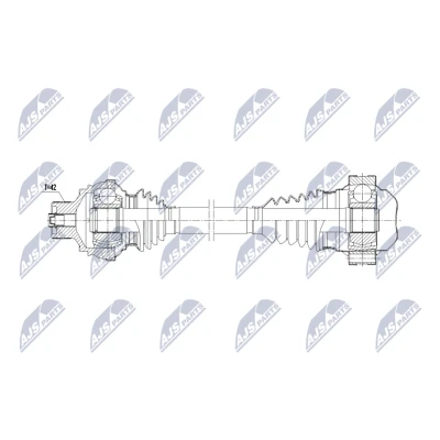 Imagen de NTY NPW AU 090 Árbol de Transmisión Eje trasero, derecha 578mm automática AUDI: Q5, A6 C7 Avant