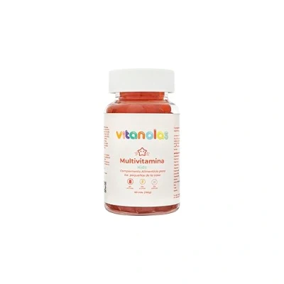 Imagen de VITANOLAS Multivitaminas para Niños, Gominolas Sin Azúcar, Sabor Cereza, Vitaminas A, B6, B12, C, D y E, Ácido Fólico, Biotina, Pentoténico, Zinc, Yodo, Selenio, 60 Gummies, 2 al día