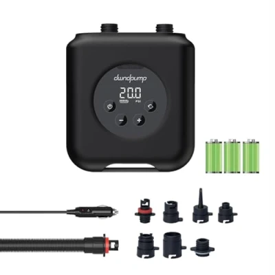 Imagen de dwndpump Bomba Sup, Inflador Tabla Padel Electrico Recargable, Portátil Surf Bateria, 4000 mAh y Conector de Coche 12V, Inflado Desinflado Doble Etapa