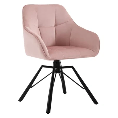 Imagen de WOLTU Silla de Comedor Giratoria Cocina Tapizada en Terciopelo Suave Ergonomica con Respaldo y Brazos para Salón Dormitorio Patas Metal, Burdeos, BH365bd 1