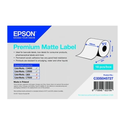 Imagen de Epson C33S045727 rollo de etiquetas continuo mate premium 105 mm x 35 m (original)