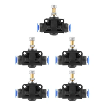 Imagen de FTVOGUE 10 Piezas/Juego Controlador Rápido Neumático de 6 MM Válvula Mariposa Del Tubo Control Flujo Aire Empuje Conexión rápida