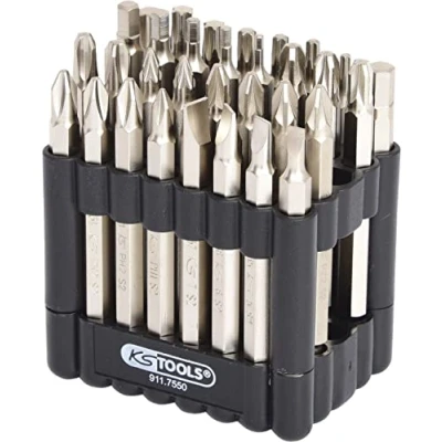 Imagen de KS Tools 911.7550 1/4&quot; Juego de puntas, 75 mm, 32 pzs