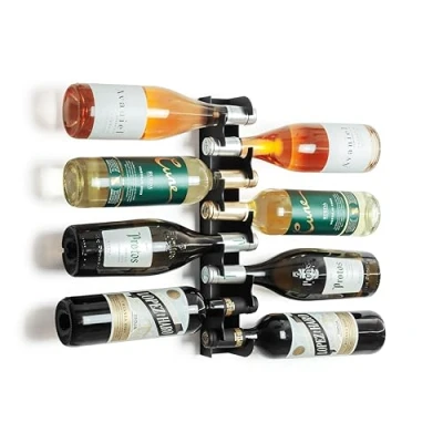 Imagen de etterr Botellero Vino. Mueble Cocina, Decoracion Pared, Estanteria Accesorios Vino, botellero, Vino Soporte (1, Negro)