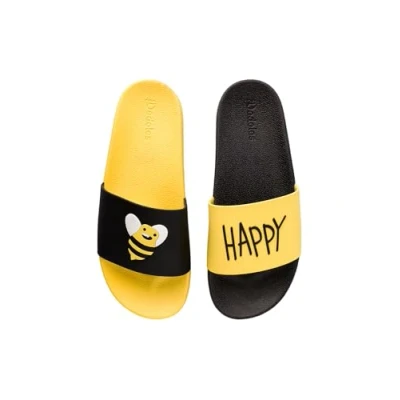 Imagen de Dedoles Chanclas Unisex Hombre Mujer y Niños Sandalias diseños divertidos Libros Pizza Flores Fiesta Café Regalo, Color: Sé feliz, Tamaño: 36EU