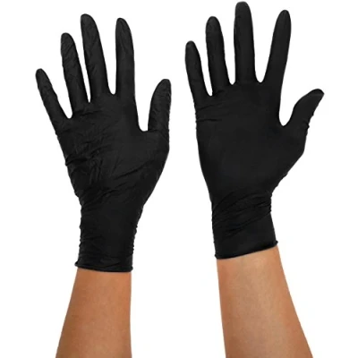 Imagen de Black Mamba Pack de 100 Guantes nitrilo (tamaño Mediano), Color Negro