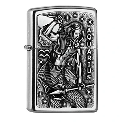 Imagen de Zippo PL 207 Aquarius V19 Mechero de latón, diseño 5,83,81,2