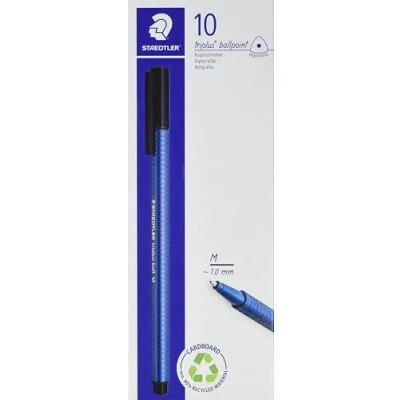 Imagen de STAEDTLER Noris Triplus Ball 437 M 3. Bolígrafo con punta de bola y anchura media. Caja 10 bolígrafos color azul.