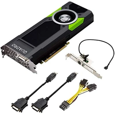 Imagen de Nvidia Quadro P5000 16GB GDDR5 288GBps 2560 CUDA Core 180W PCI Express 3.0x16 4 DP 1.4 y DVI I DL Graphics Card Negro Kit OEM (renovado)