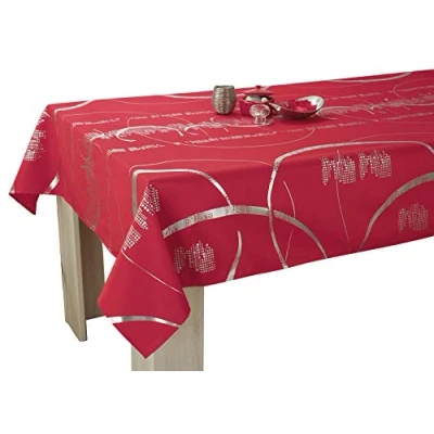 Imagen de Mantel Shiny Fácil de Limpiar Roja tamaño : Rectangular 150x300 cm