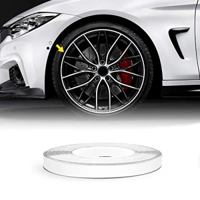 Imagen de 4R Quattroerre.it 10300 Wheel Trim Tiras adhesivas Reflectantes para Llantas de Coche, Blancas, 5 mm x 6 mt