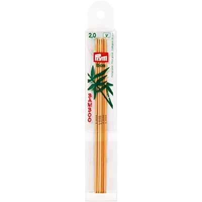 Imagen de Prym Agujas de bambú para Punto (Punta Doble, 15 cm x 2 mm)