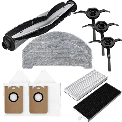 Imagen de GYing Kit de accesorios repuesto para robot aspirador Laresar L6 Pro, 3 cepillos laterales + 4 filtros HEPA 1 cepillo rodillo principal 2 paños fregona bolsas polvo