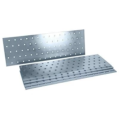 Imagen de HELPMATE 6 placas perforadas de 100 x 300 mm Conector plano galvanizado y azul pasivado madera con excelente protección contra la corrosión, estable duradero Fácil montaje