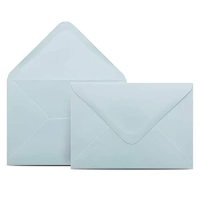 Imagen de Colours 4 you sobres DIN C6, 11,4 x 16,2 cm, con adhesivo húmedo, solapa puntiaguda, sin ventana, 100 g/m², color azul claro