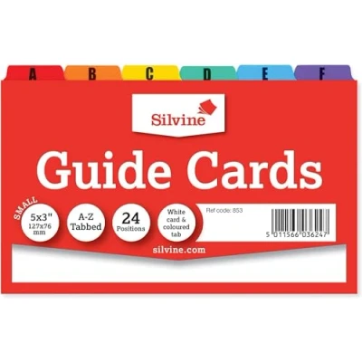 Imagen de Silvine 853 Tarjetas de guía (126 x 76 mm), color blanco