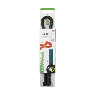 Imagen de Nite Ize Gear Reusable Rubber Twist Tie 18 Pulgadas. 2 Pack Negro, Adultos Unisex, Count (Pack of 1)